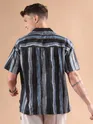Blue and Black Printed Cuban Shirt
